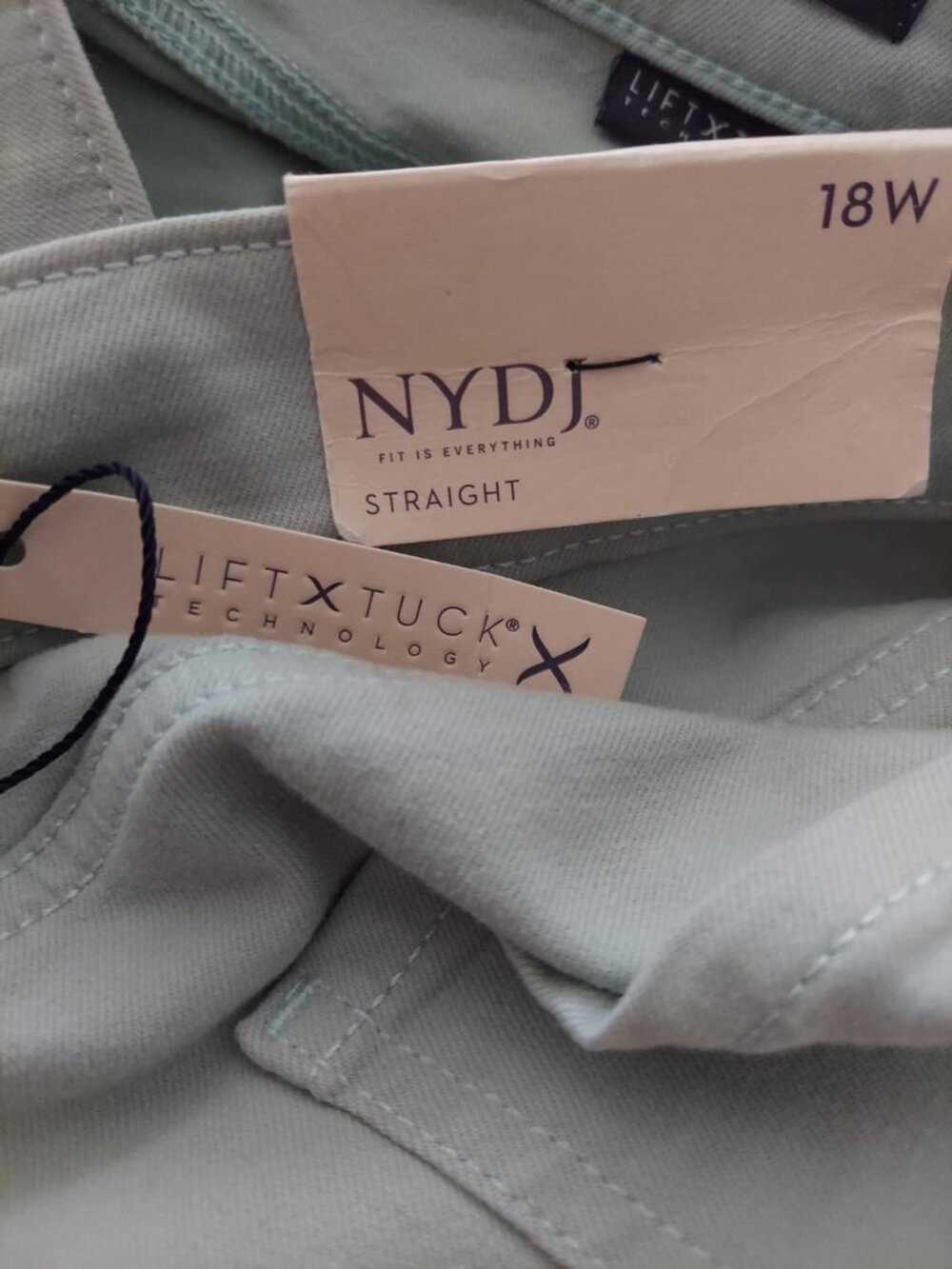 NYDJ Womens Jeans Size 18W Tomatillo Green Marilyn Straight Cuff New - Picture 5 of 8